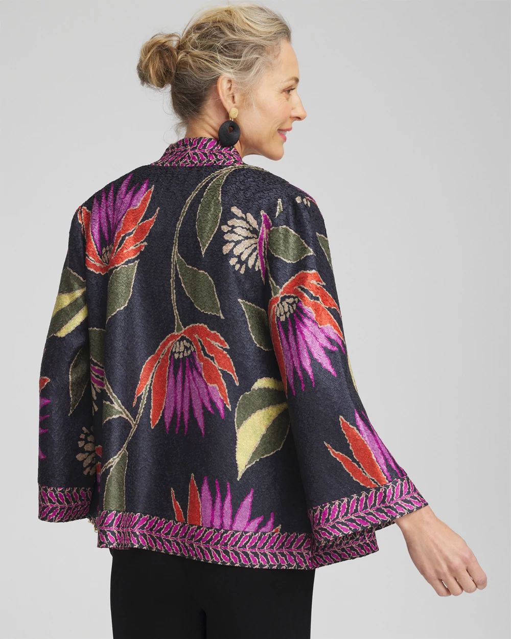 新作グッ Reversible Floral Collection Travelers™ Crushed Chico's | Jacket ジャケット・アウター